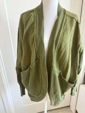 Free PeopleOlive Green Open-Front Cardigan